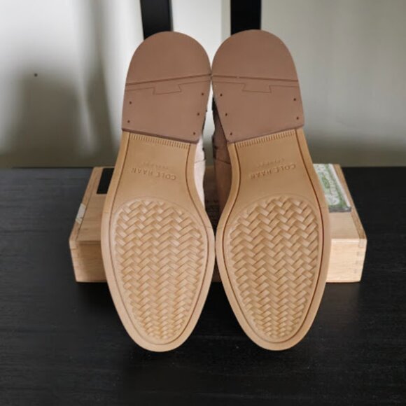 NWOB Cole Haan Hampshire Leather 1.5" Stacked Heel Side Zip Buckle Ankle Boots - Picture 13 of 15